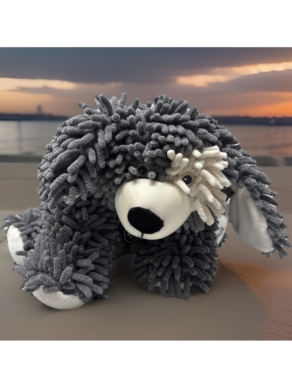 Lovesac Zoobies SPADE Plush Puppy Husky Dog 3-in-1 Fringe Pillow Storage Blanket